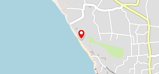 Sandy Bay cafe Varkala on map