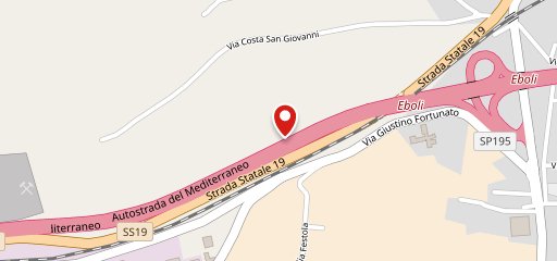 On the road bar-tavola calda sulla mappa